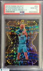 PJ WASHINGTON 2021 SELECT ROOKIE BLACK PRIZM #1/1 DISCO SSP 🔥#93 PSA 10 HORNETS