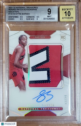 SCOTTIE BARNES 2021-22 NATIONAL TREASURES RPA FOTL /24 BGS 9 AUTO 10 PATCH RC 🔥