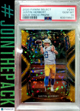 JUSTIN HERBERT 2020 SELECT GOLD PRIZM CLUB LEVEL #/10 ROOKIE RC SSP PSA 10 POP1