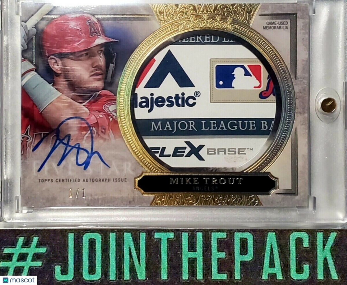 MIKE TROUT 2020 TOPPS FIVE STAR JUMBO MLB LOGO TAG PATCH AUTO #1/1 AUTOGRAPH