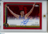 2025-26 Topps Chrome Nikola Jokić Red Refractor Auto 5/5 Denver Nuggets