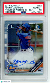 2019 Bowman Chrome Ronny Mauricio Refractor Auto 386/499 PSA 10 NY Mets