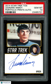 2014 Star Trek Portfolio Prints Leonard Nimoy Spok LE Autograph PSA 10 Auto
