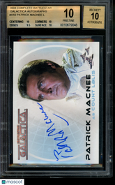 2004 Battlestar Galactica Autograph Patrick Macnee Limited Auto BGS 10 Pristine