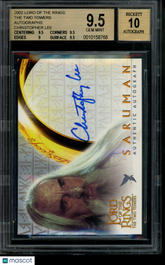 Topps Lord of the Rings Autograph Christopher Lee Saruman LOTR Auto BGS 9.5/10