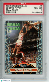 1992-93 Stadium Club Scottie Pippen #5 Beam Team PSA 10 Chicago Bulls HOF