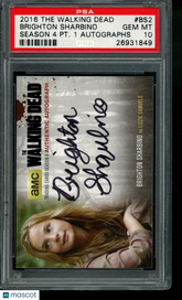 2016 The Walking Dead S4 Autograph Brighton Sharbino Lizzie Auto PSA 10
