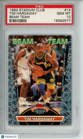 1992-93 Stadium Club Tim Hardaway #14 Beam Team PSA 10 Gem Warriors HOF