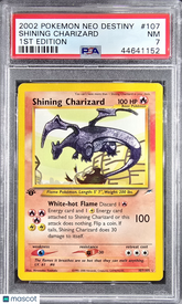 2002 Pokemon Neo Destiny Shining Charizard 1st Edition PSA 7 NM #107