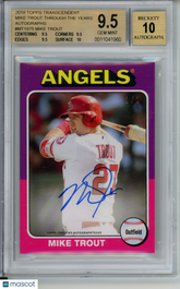 2018 Topps Transcendent Mike Trout Through the Years Auto 1975 1/1 BGS 9.5/10