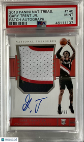 2018 Panini National Treasures Gary Trent JR. #140 PSA 9 Rookie Auto Patch /99