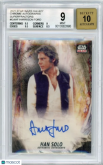 HARRISON FORD 2020 Topps Chrome STAR WARS GALAXY SUPERFRACTOR HAN SOLO #1/1 BGS 9/10 AUTO