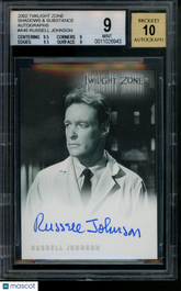 2002 Twilight Zone Shadows and Substance Autographs Russell Johnson Auto BGS 9
