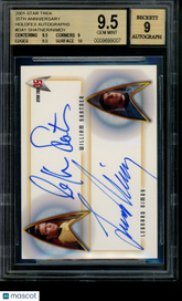 2001 Star Trek Autograph Leonard Nimoy William Shatner Kirk/ Spock Auto BGS 9.5