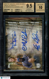 Walking Dead Seth Gilliam Chad Coleman Melissa McBride Autograph BGS 9.5/10