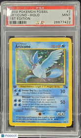 1999 Pokemon Fossil Articuno Holo 1st Edition PSA 9 #2 Mint
