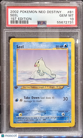 2002 Pokemon Neo Destiny Seel Gem Mint 1st Edition PSA 10 #81