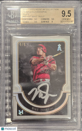 2018 Topps Museum Coll Framed Black Mike Trout #5/5 BGS 9.5 Silver Auto 10