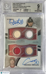 2023 Topps Sterling Dual Autograph Patch Relics Red OHTANI ICHIRO #/5 BGS 9/10