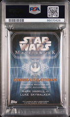 15 Topps Star Wars Masterwork Autograph Mark Hamill PSA 8/10 Silver Framed #/28