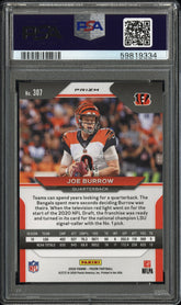 2020 Prizm Joe Burrow #307 PSA 9 Rookie Green #/5 No Huddle SSP RC Mint POP 1