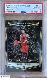 2018 Panini Chronicles Trae Young #575 Yellow Gold #9/10 Rookie PSA 10