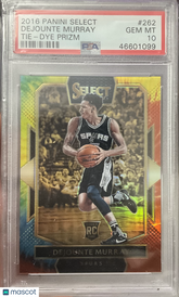2016 Select Dejounte Murray #262 PSA 10 Rookie Tie Dye Prizm #/25 Courtside