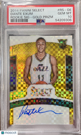 2014 Select Rookie Signatures Dante Exum Gold Prizm Auto /10 PSA 10 POP 1