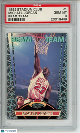 1992-93 Stadium Club Michael Jordan #1 Beam Team PSA 10 Gem Chicago Bulls HOF