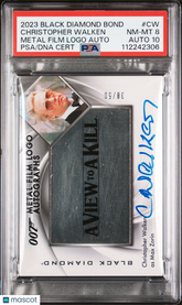 ‘23 UD Black Diamond James Bond Metal Film Logo Auto Christopher Walken PSA 8/10