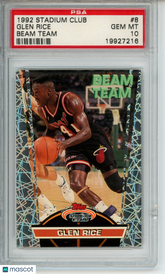 1992-93 Stadium Club Glen Rice #8 Beam Team PSA 10 Gem Miami Heat