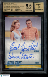 2013 Star Trek TOS Autograph Barbara Bouchet Warren Stevens Dual Auto BGS 9.5