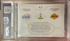2012 National Treasures NBA Logoman Combos Patch Steve Nash Grant Hill PSA 8