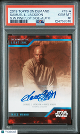 2019 Topps On Demand Star Wars Side Samuel L. Jackson Windu Auto PSA 10 POP 1