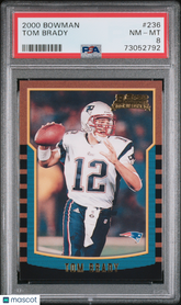 2000 Bowman Tom Brady #236 Rookie card RC PSA 8 Patriots