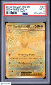 2025 Pokemon EN-Mega Evolution Mega Gardevoir Gold Mega Hyper Rare PSA 9 #187