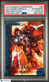 2013 Marvel Fleer Retro Salvador Larroca Iron Man Autograph PSA Auth/10 Auto