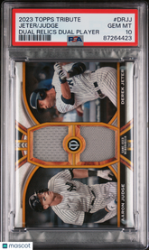 2023 Topps Tribute Tribute Dual Relics Jersey Jeter / Judge #/75 PSA 10 POP 1