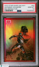 2022 Topps Chrome Star Wars Galaxy Enemy Empire #62 Darth Vader /Fett #/5 PSA 10