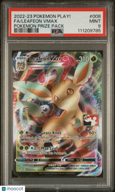 2022 Pokemon Play! Pokemon Prize Pack Leafeon VMAX #008 Full Art PSA 9 Low Pop
