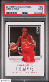 2018 Rittenhouse WNBA Ariel Atkins #100 Rookie SP/500 RC PSA 9 Chicago Sky