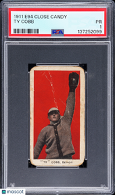 1911 E94 Close Candy Ty Cobb PSA 1 Hall Of Famer Detroit Tigers