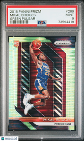 2018 Prizm Mikal Bridges #289 Green Pulsar Rookie #/25 PSA 9 Mint Champ Knicks