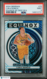 2024 Panini Obsidian Equinox Luka Doncic #23 Blue Deep Sea 1/5 PSA 9 Mint Lakers