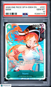 2026 One Piece Op14-Eb04-The Azure Sea's Seven Nami PSA 10 #031 Gem Mint
