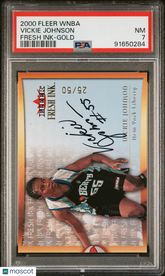 2000 Fleer WNBA Fresh Ink Vickie Johnson Gold Auto #/50 Signature PSA 7 Liberty