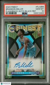 2023 Topps Finest Flashback Auto Rookie Brandon Miller Black Refractor 25 PSA 10