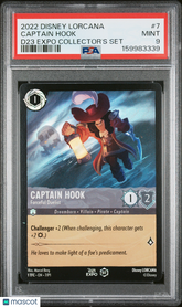 2022 Disney Lorcana Promo Captain Hook D23 Expo Collector's Set PSA 9 #7 Mint