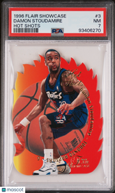 1996-97 Flair Showcase Hot Shots Damon Stoudamire #3 Die-Cut Insert PSA 7