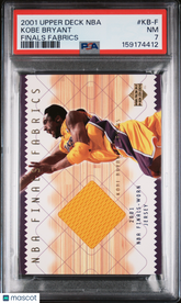 2001-02 Upper Deck NBA Kobe Bryant Finals Fabric Game Worn Jersey PSA 7 Lakers